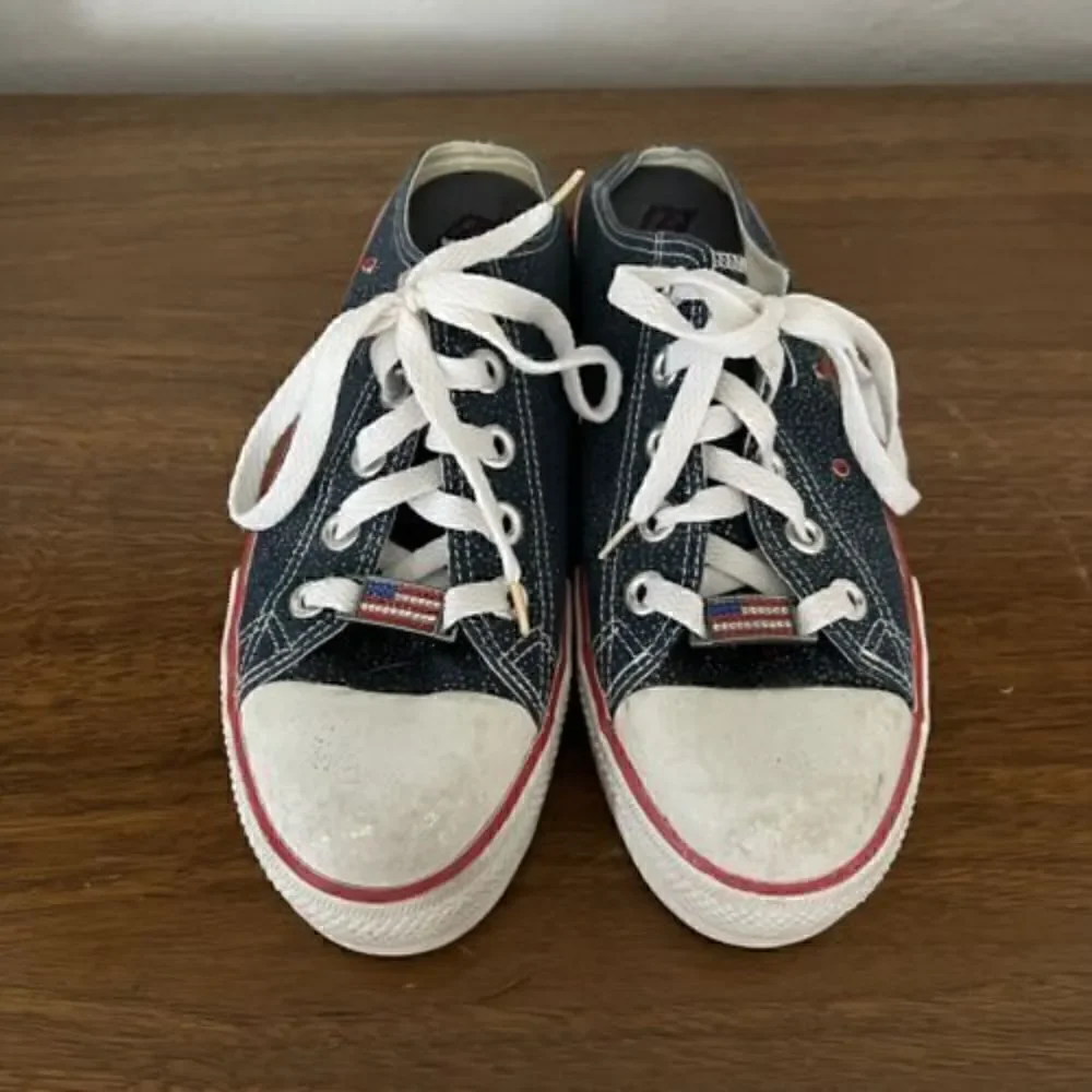 VTG Y2K Skechers Somethin’ Else Platform Mules Slip On USA FLAG RARE size 8.5